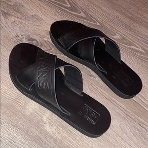 black vans slides